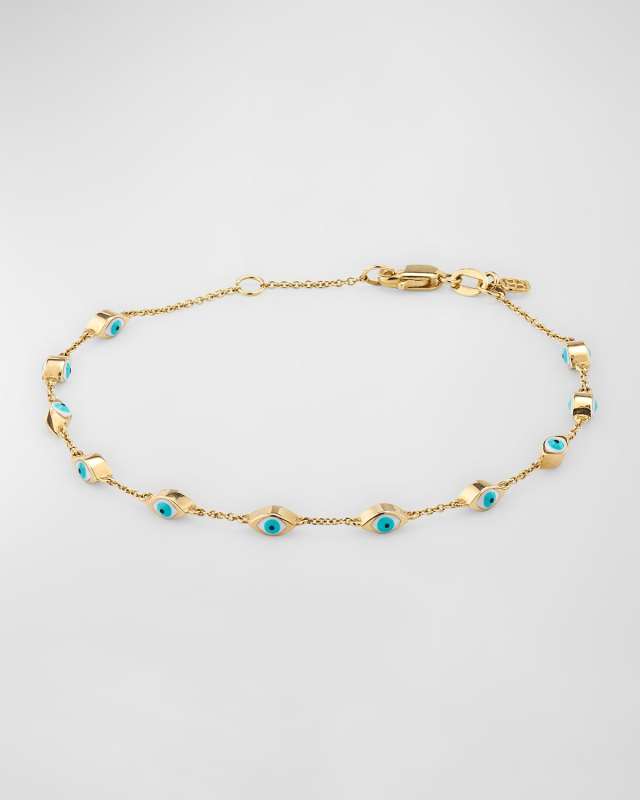Multi Mini Enamel Evil Eye Bracelet