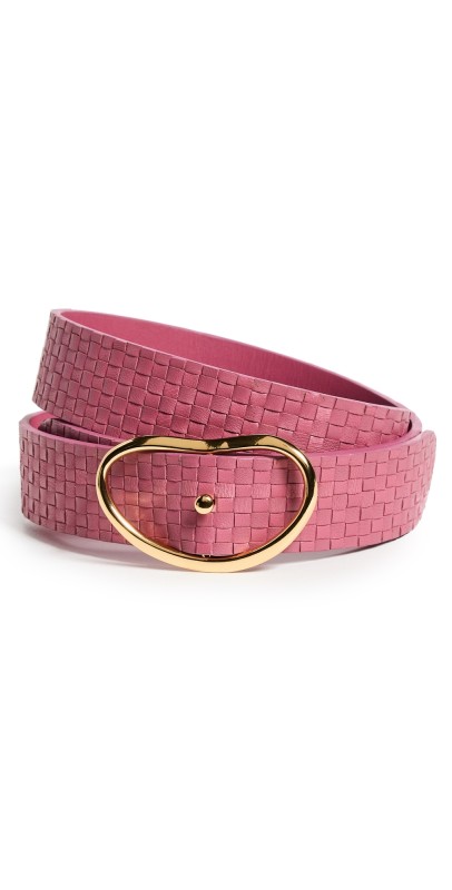 Lizzie Fortunato Wide Georgia Belt In Flamingo Weave Pink