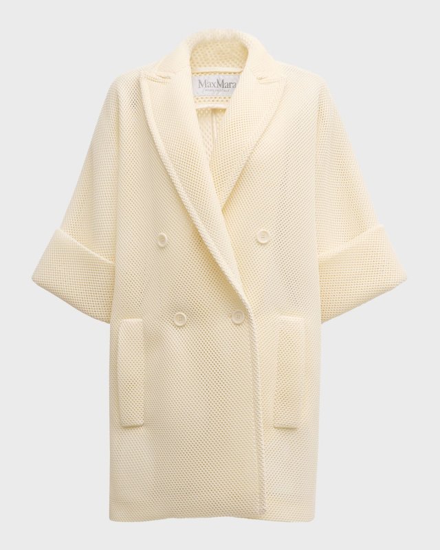 Quatto Short-Sleeve Double-Breasted Mesh Coat