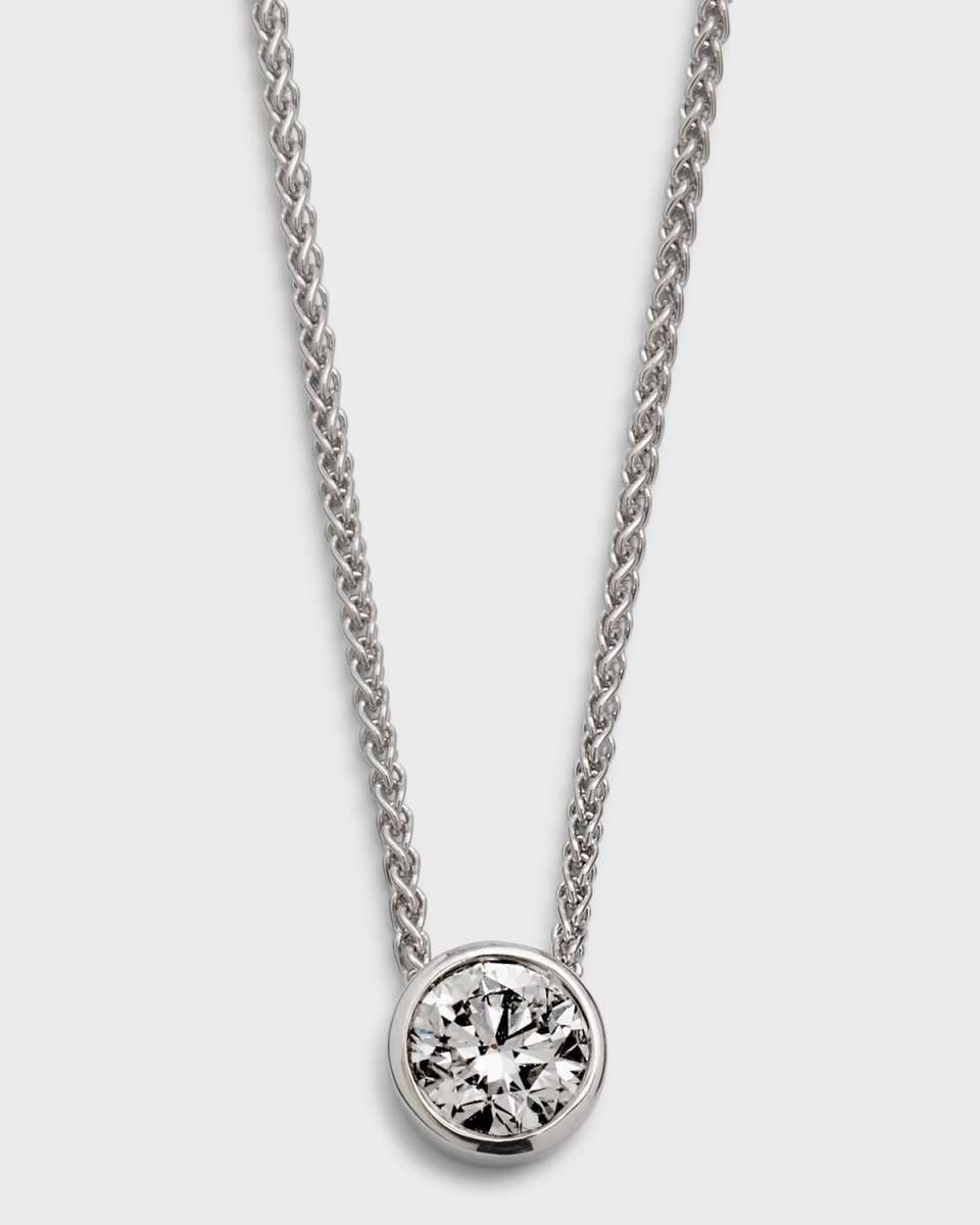18K White Gold Slider Diamond Pendant Necklace, 16"L, 0.50tcw