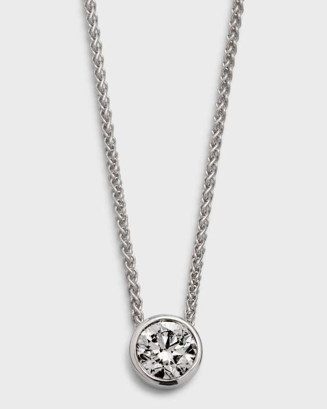 18K White Gold Slider Diamond Pendant Necklace, 16"L, 0.50tcw
