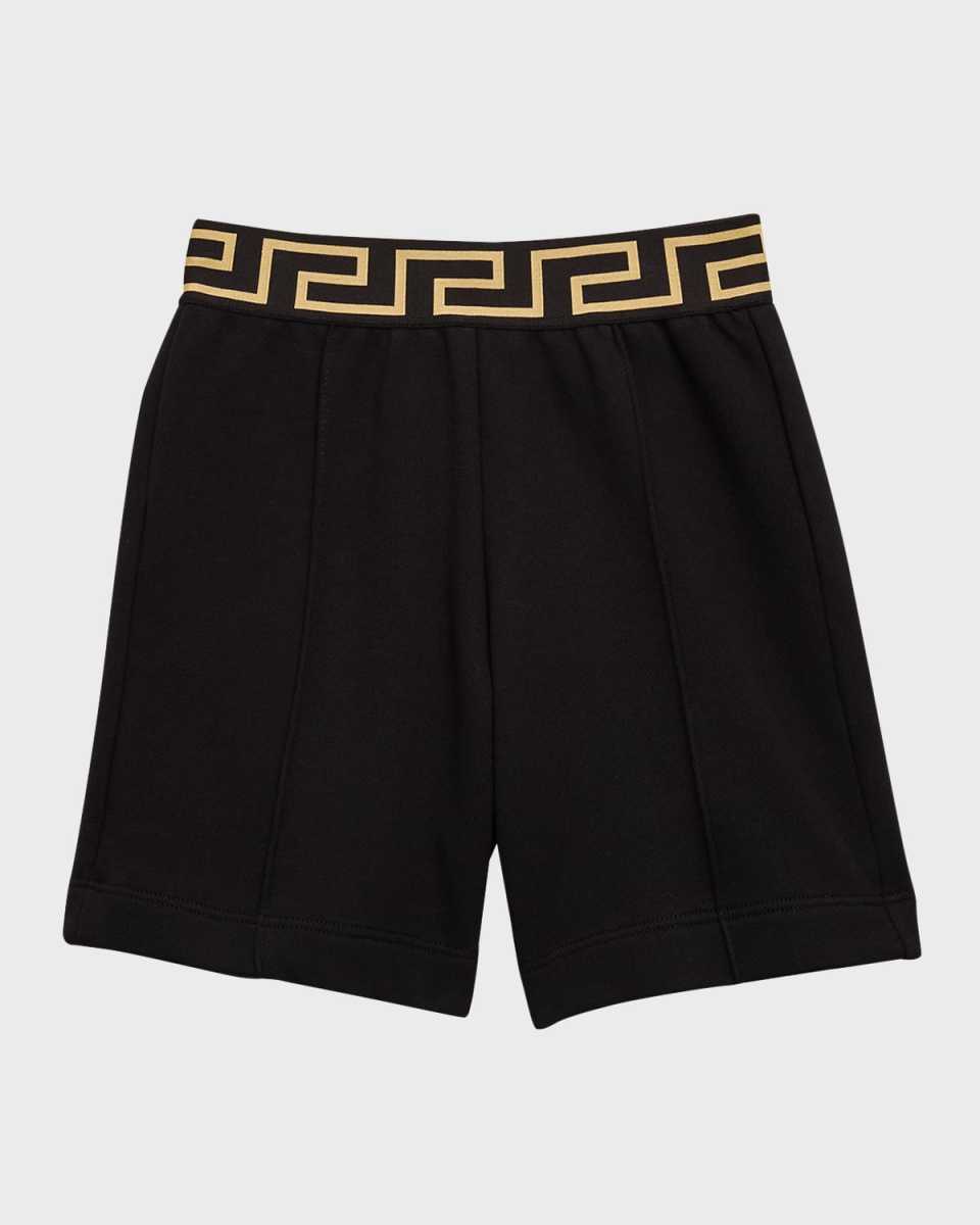 Boy's Greca Trim Fleece Shorts, Size 4-14