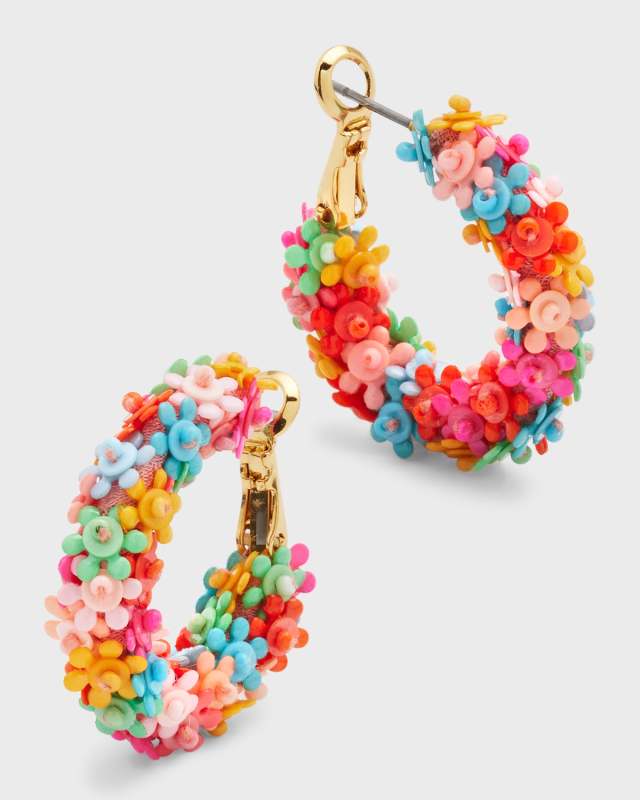 Amalfi Flower Hoop Earrings