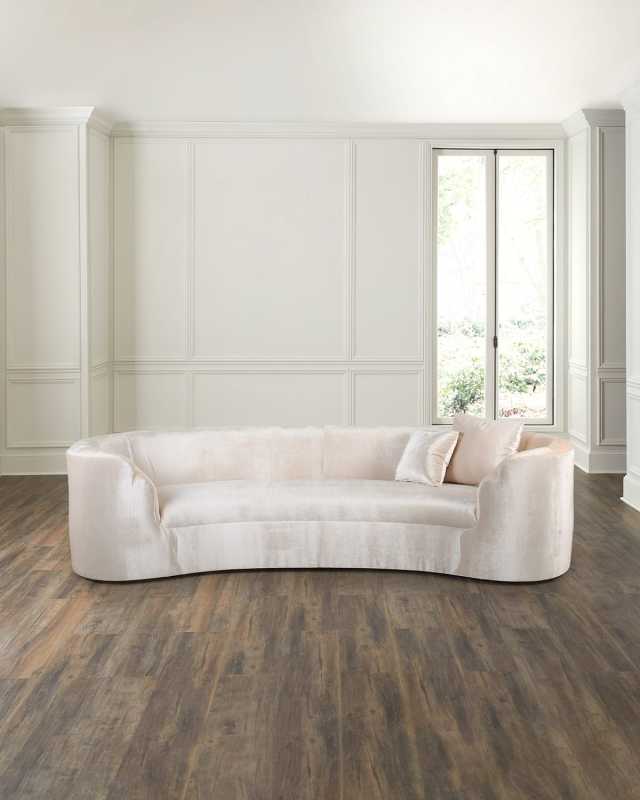 Bubble Velvet Curved Sofa, 117.5"