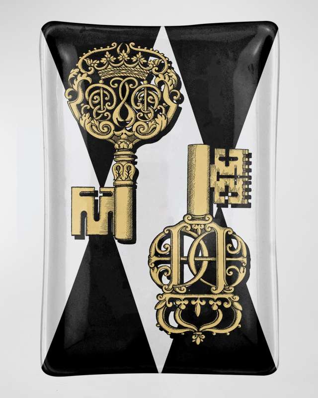 Rectangular Ashtray Chiavi Gold & Rombi