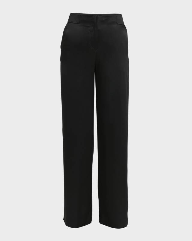 Silk Wide-Leg Trousers