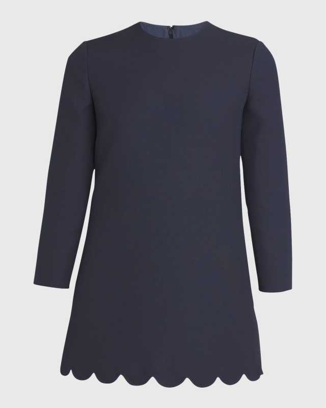 Scalloped Hem Mini Dress