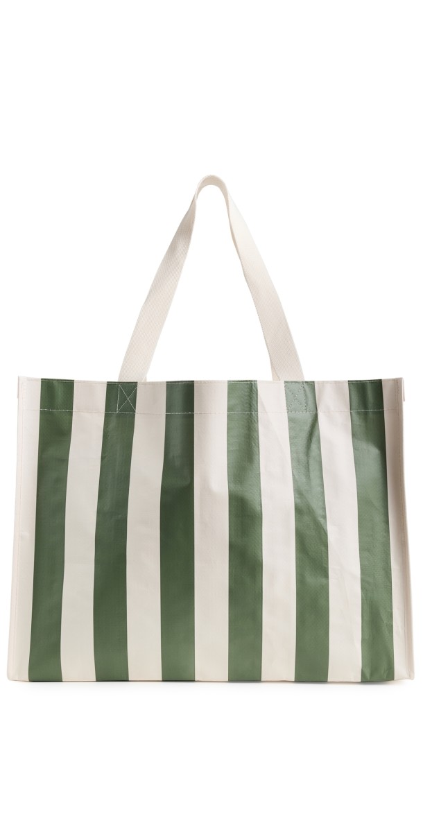 SunnyLife Carryall Beach Bag Olive Stripe