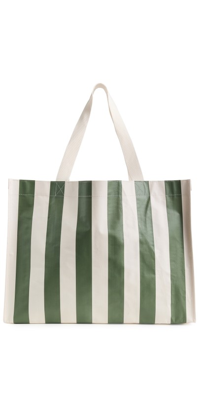SunnyLife Carryall Beach Bag Olive Stripe
