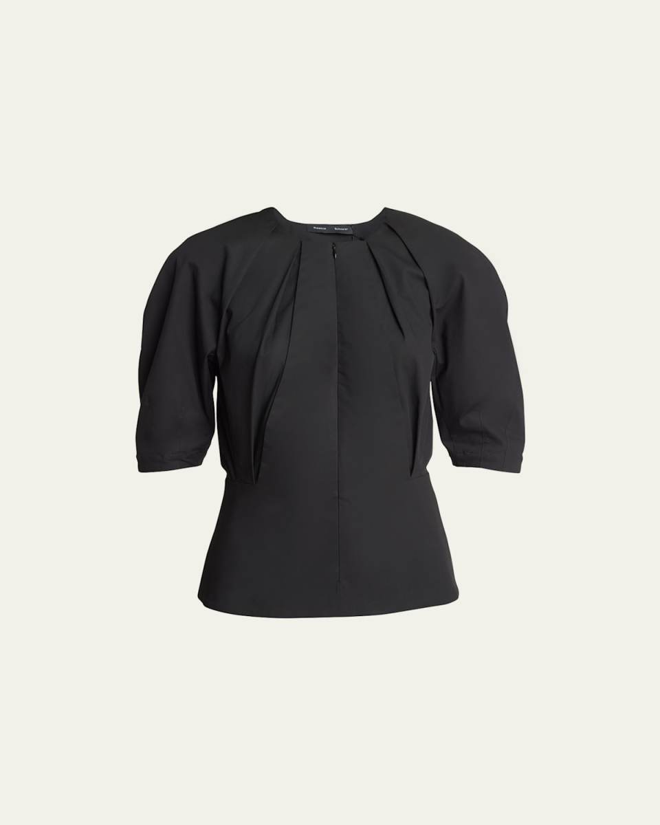 Georgia Pintuck Zip-Up Top