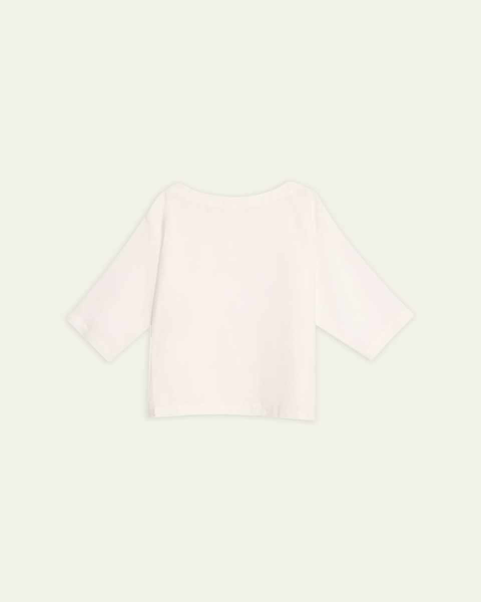 Side-Panel 3/4-Sleeve Scoop-Neck Tunic (Mid Plus Length)