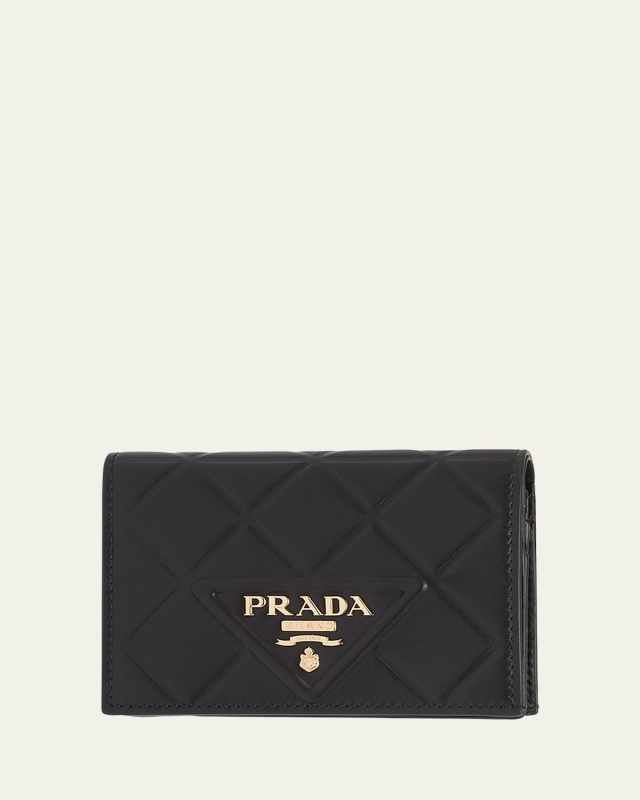 Triangle-Embossed Bifold Wallet