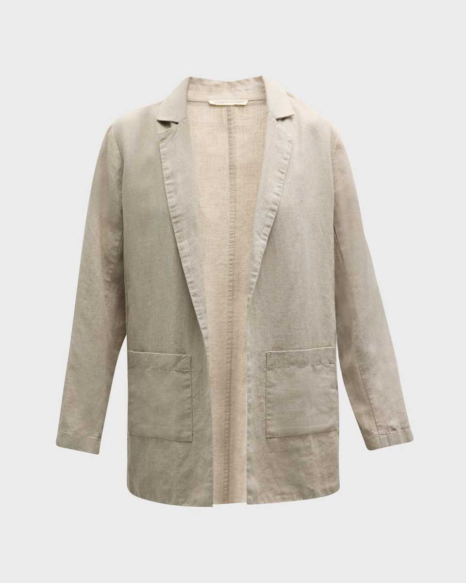 Open-Front Organic Linen Blazer