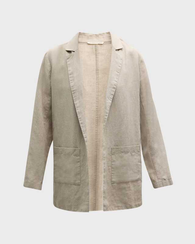 Open-Front Organic Linen Blazer
