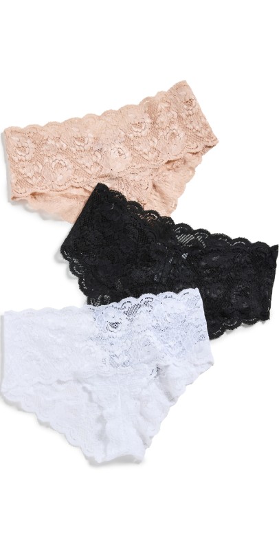 Cosabella Never Say Never Hottie Hotpant 3 Pack Black/Sette/White