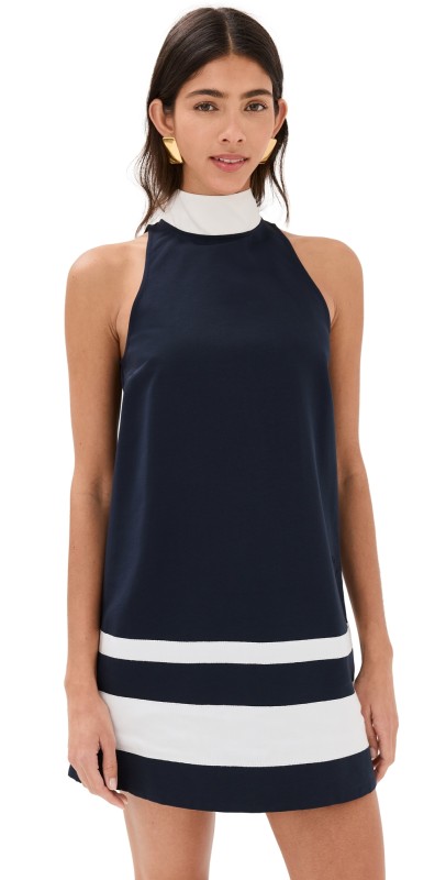 STAUD Ahoy Dress Navy/Ivory