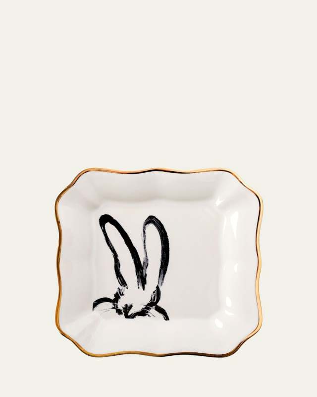 Portrait Plate with Gold Rim - White