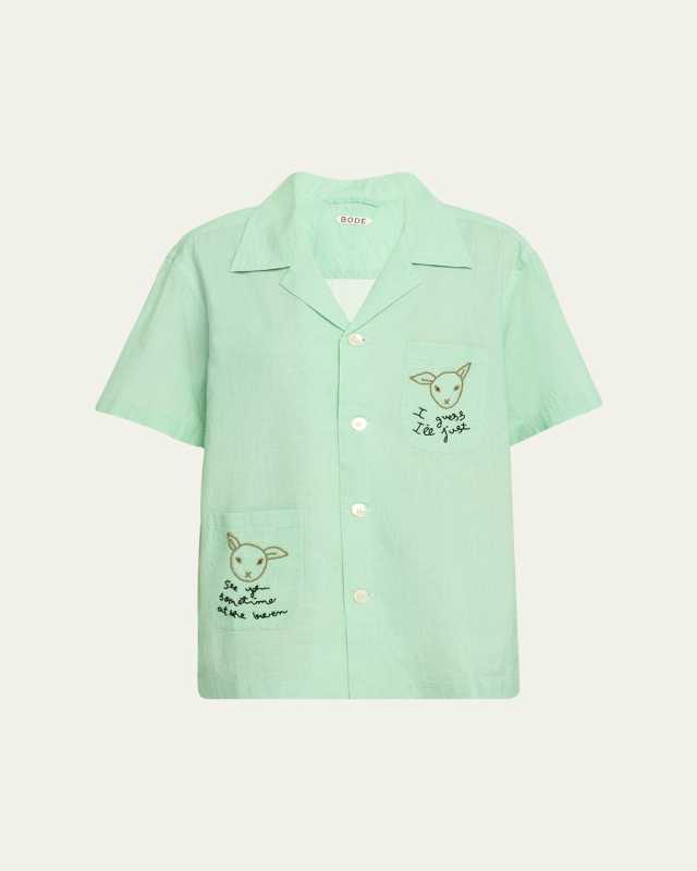 See You At The Barn Button-Front Shirt