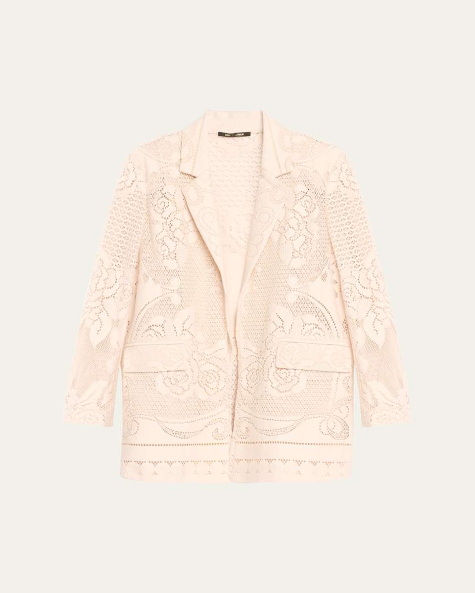 Joie Open-Front Floral Lace Jacket