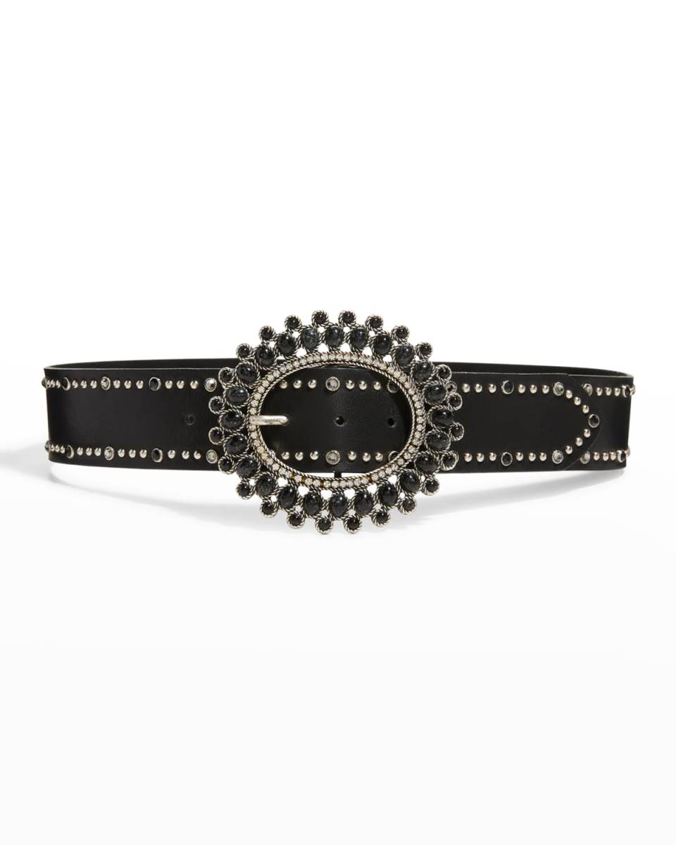 Starburst Leather Buckle Belt