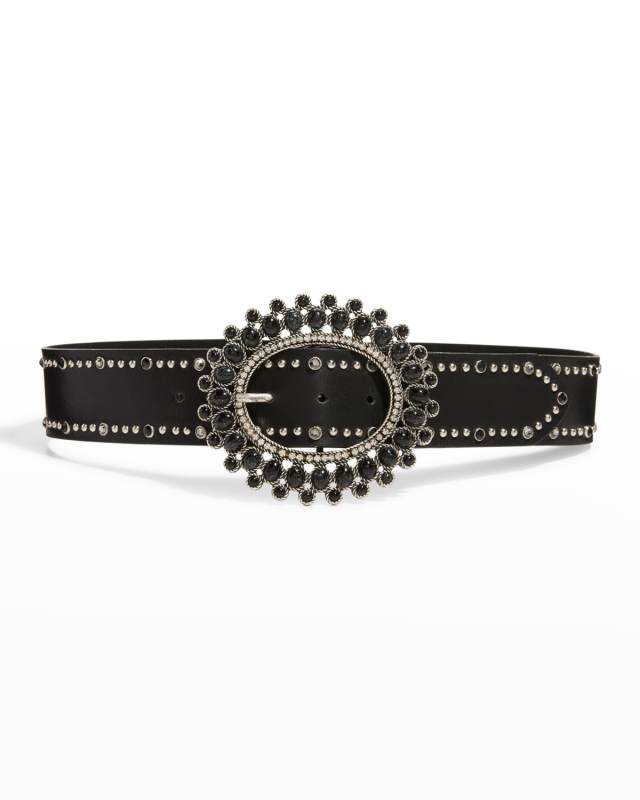Starburst Leather Buckle Belt