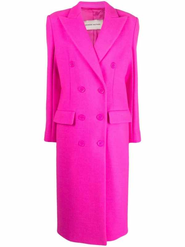 double-breasted midi coat