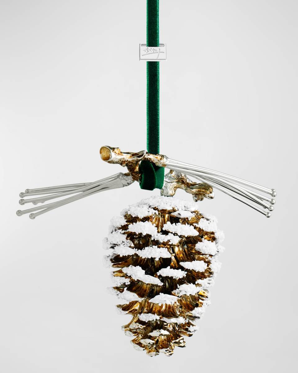 Pine Cone Snowy Christmas Ornament