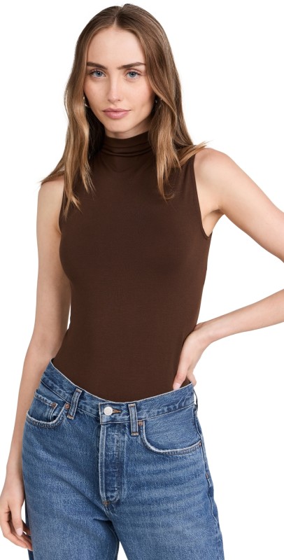 Wolford Viscose String Thong Bodysuit Umber