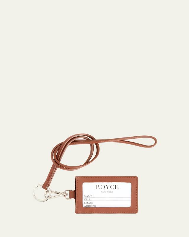 Personalized Leather Lanyard Id Holder