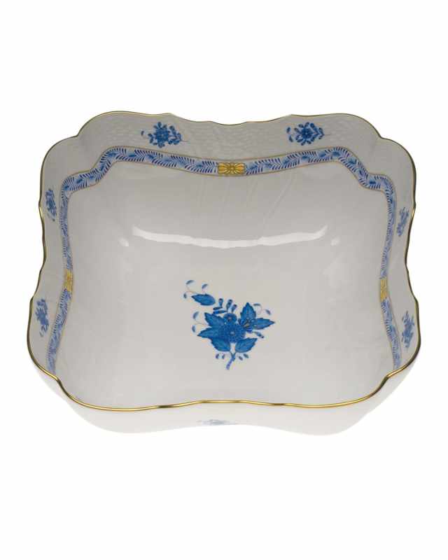 Chinese Bouquet Blue Square Salad Bowl