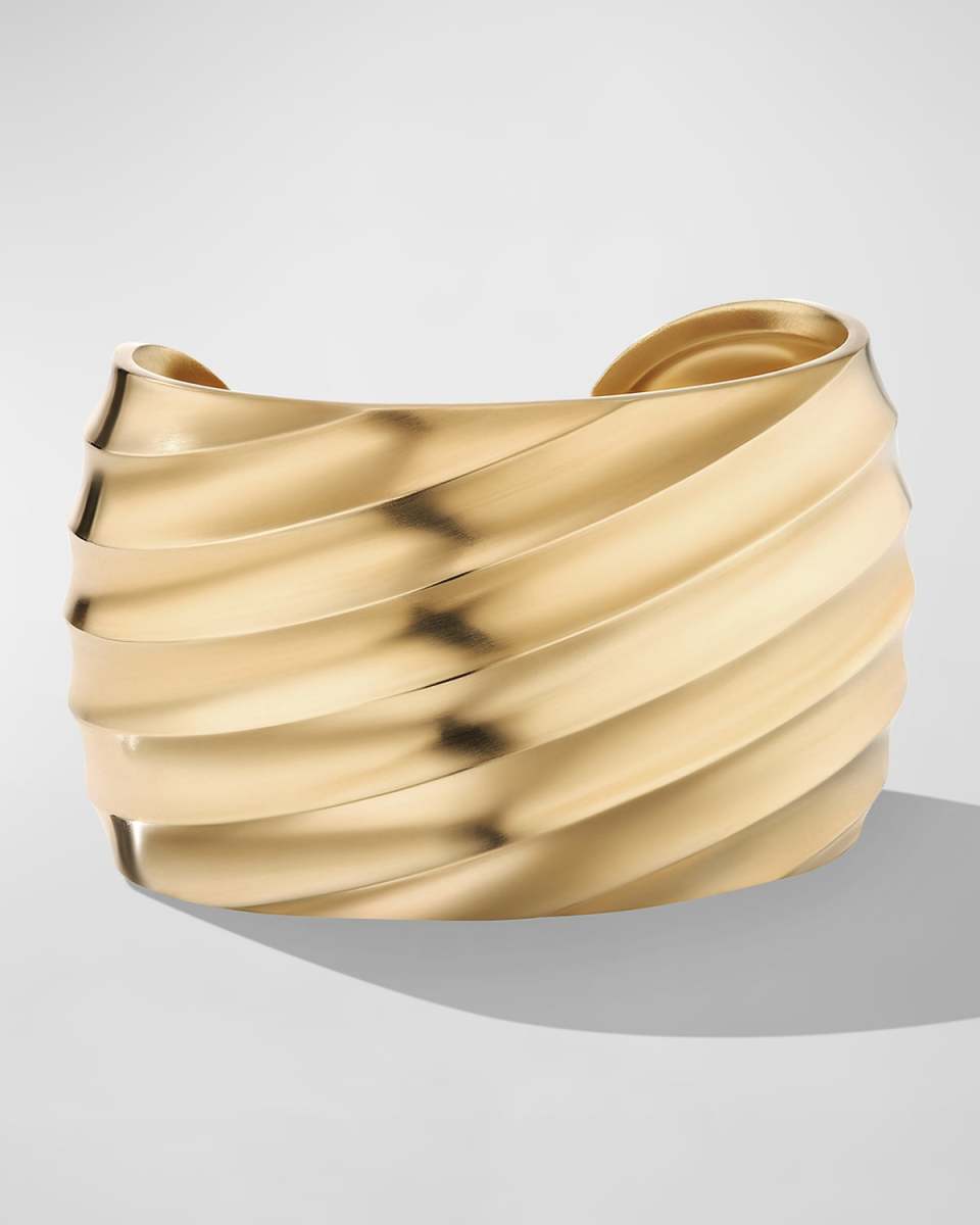 41mm Cable Edge Cuff Bracelet in Recycled 18k Gol