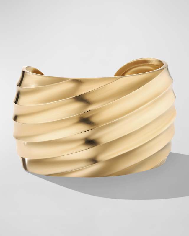 41mm Cable Edge Cuff Bracelet in Recycled 18k Gol