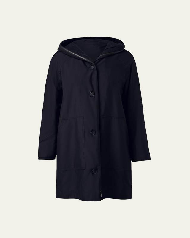 Hooded Cashmere Two-In-One Short Coat