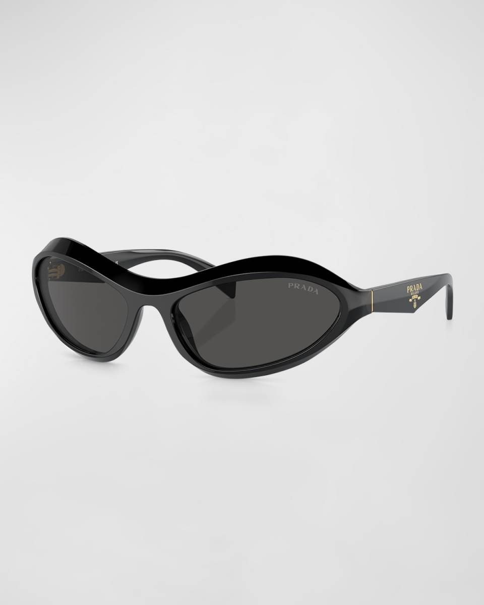 Logo Acetate & Plastic Wrap Sunglasses