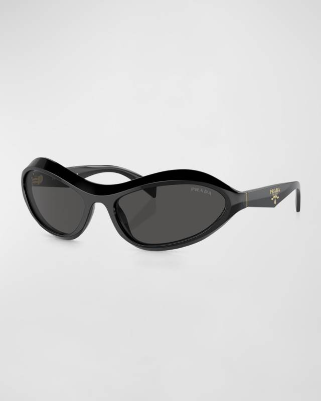 Logo Acetate & Plastic Wrap Sunglasses