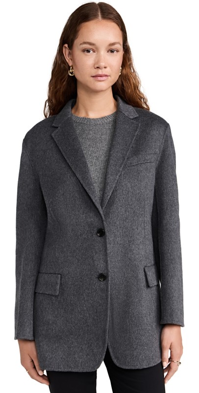 Theory Oversized Tailored Jacket Charcoal Melange