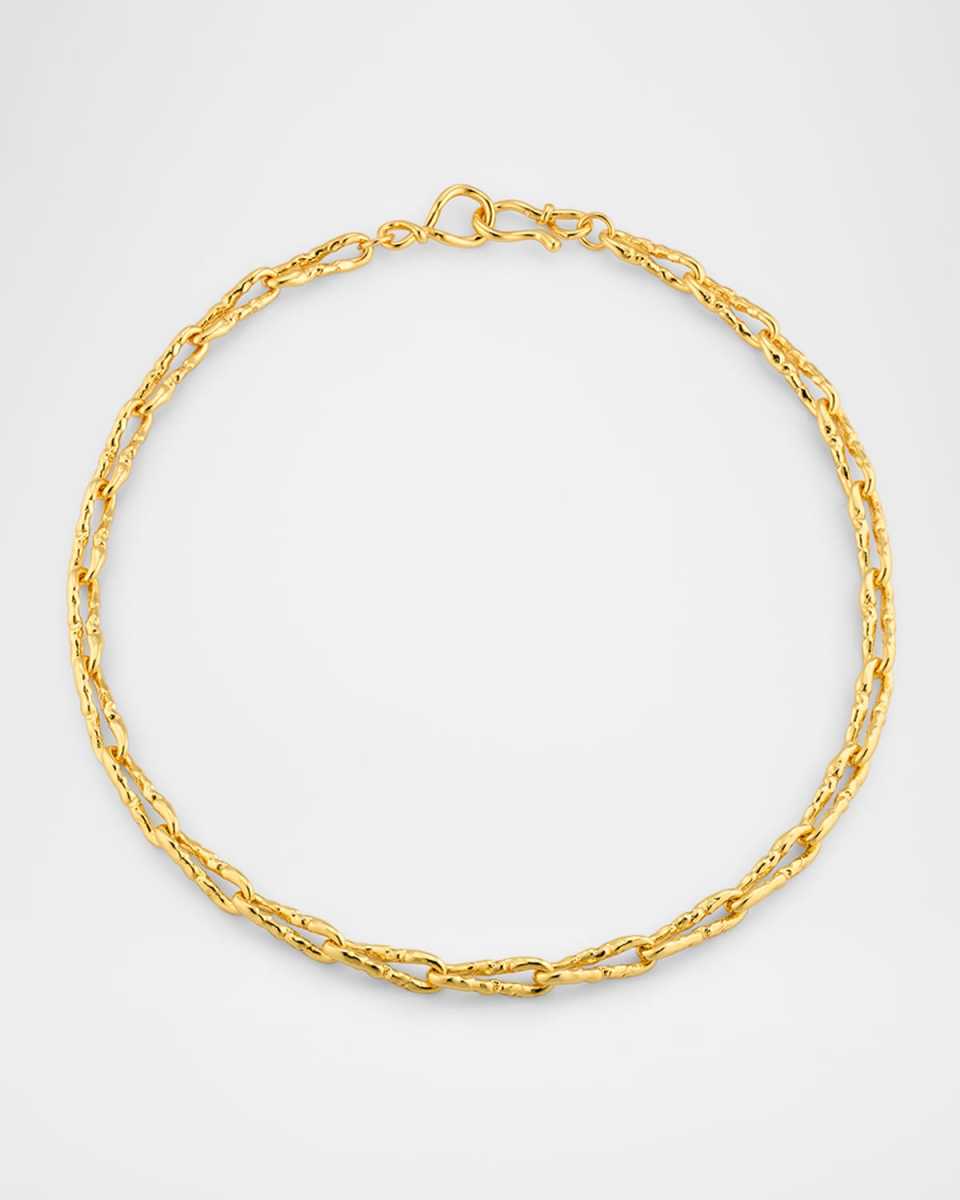 Brut Gold Twisted Link Necklace, 16"L