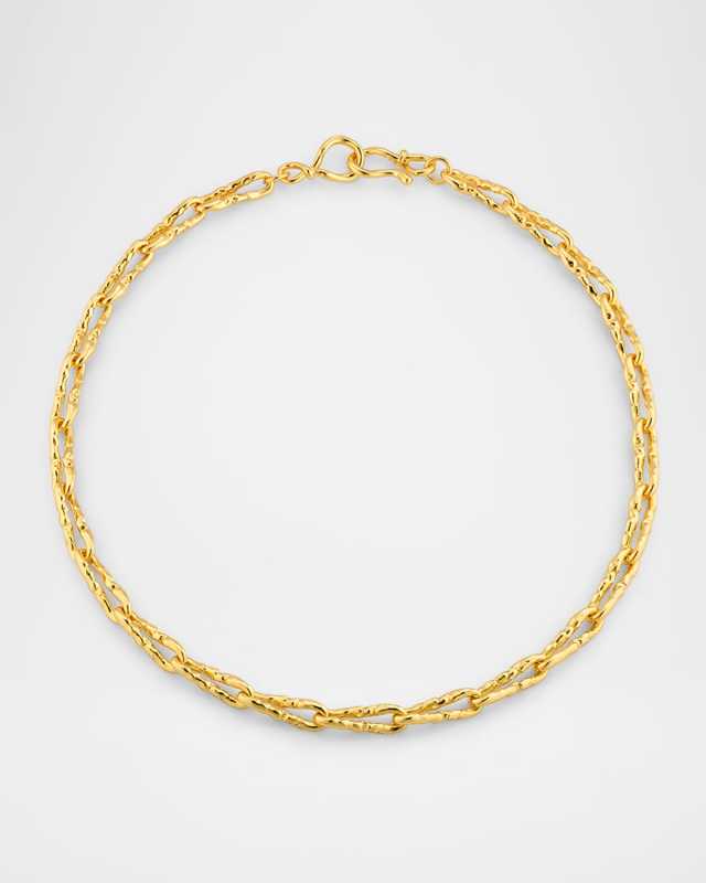 Brut Gold Twisted Link Necklace, 16"L