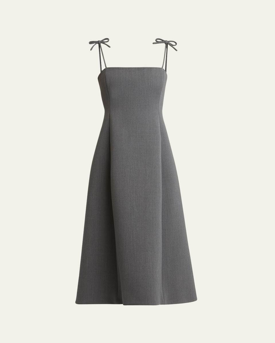 Bow-Strap Midi Dress