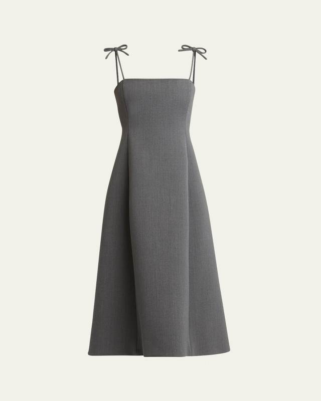 Bow-Strap Midi Dress