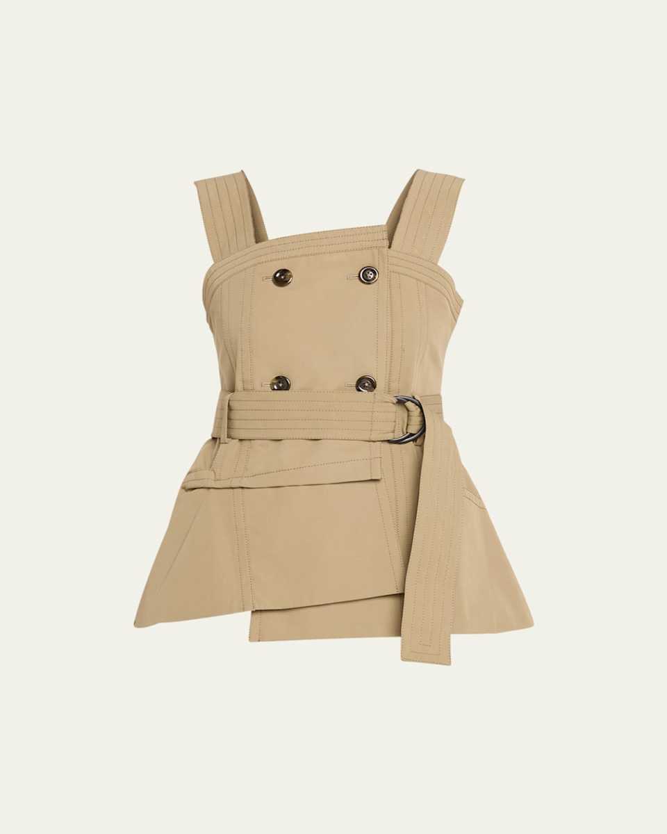 Cairo Double-Breasted Belted Sleeveless Top
