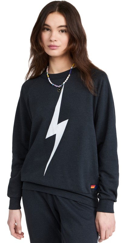 Aviator Nation Bolt Crew Sweatshirt Charcoal