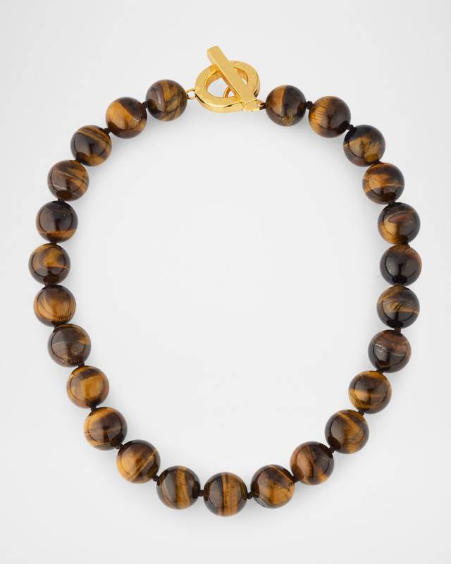 Tiger's Eye Statement Necklace with Toggle