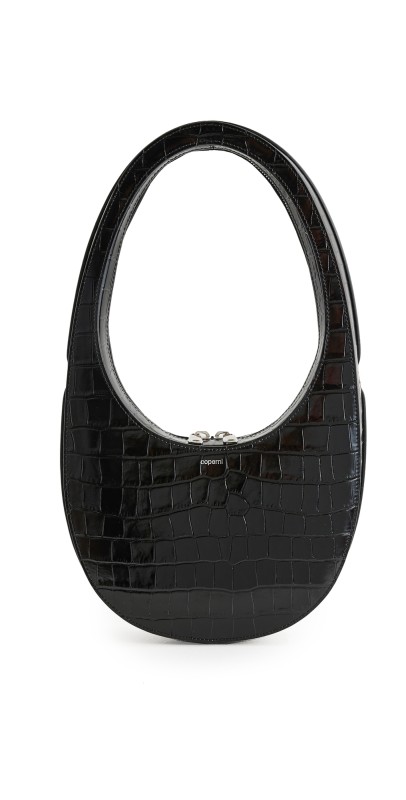 Coperni Croco Crossbody Swipe Bag Black