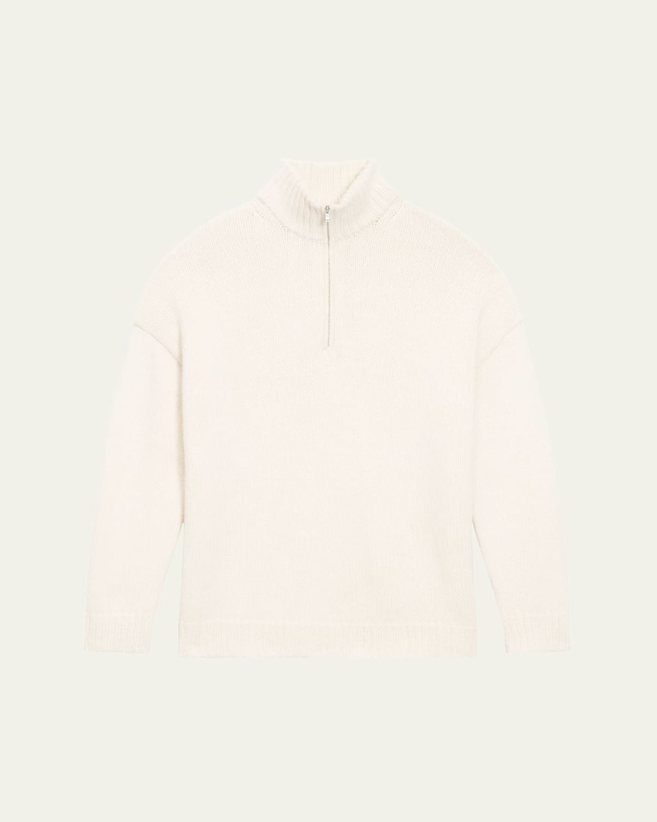 Half-Zip Wool-Cashmere Pullover
