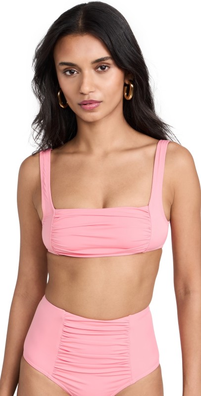 STAUD Walker Bikini Top Pearl Pink