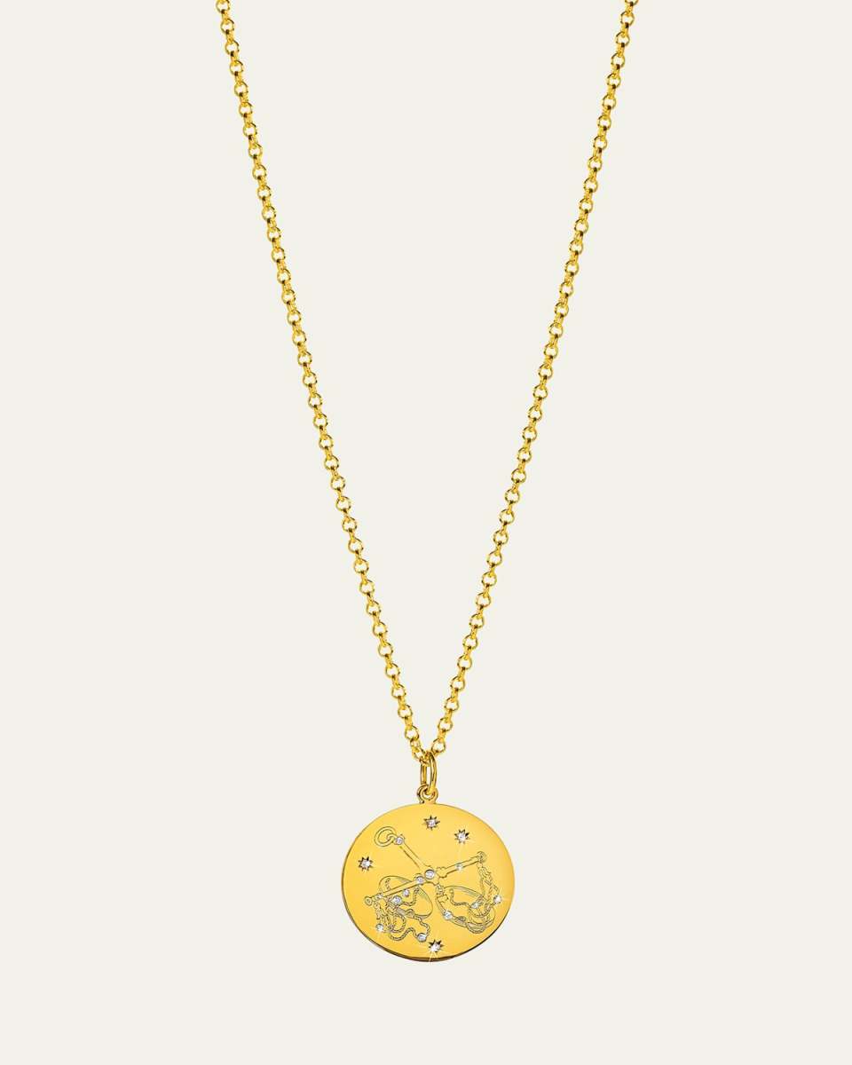 Zodiac Pendant Necklace, Libra