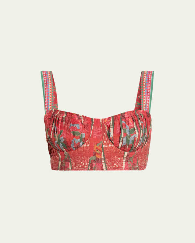 Dalia Saladin-Print Cropped Top