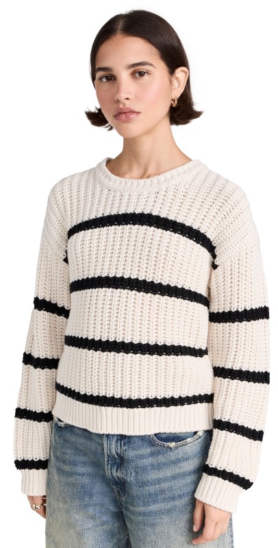 Splendid x Cella Jane Stripe Sweater Ivory/Black