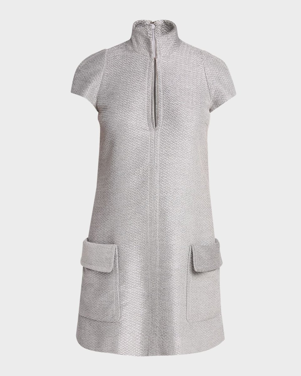 Metallic Silk-Blend Boucle Mini Dress